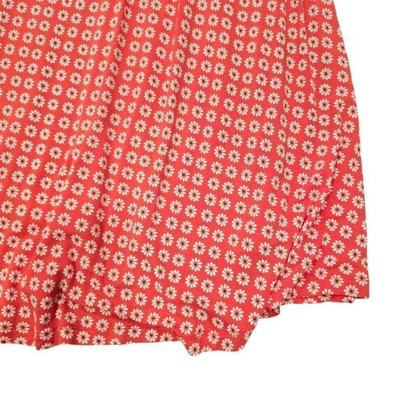 Anthropologie Maeve Brianne Fit & Flare Dress Womens Small Orange Floral Stretch - Picture 3 of 7